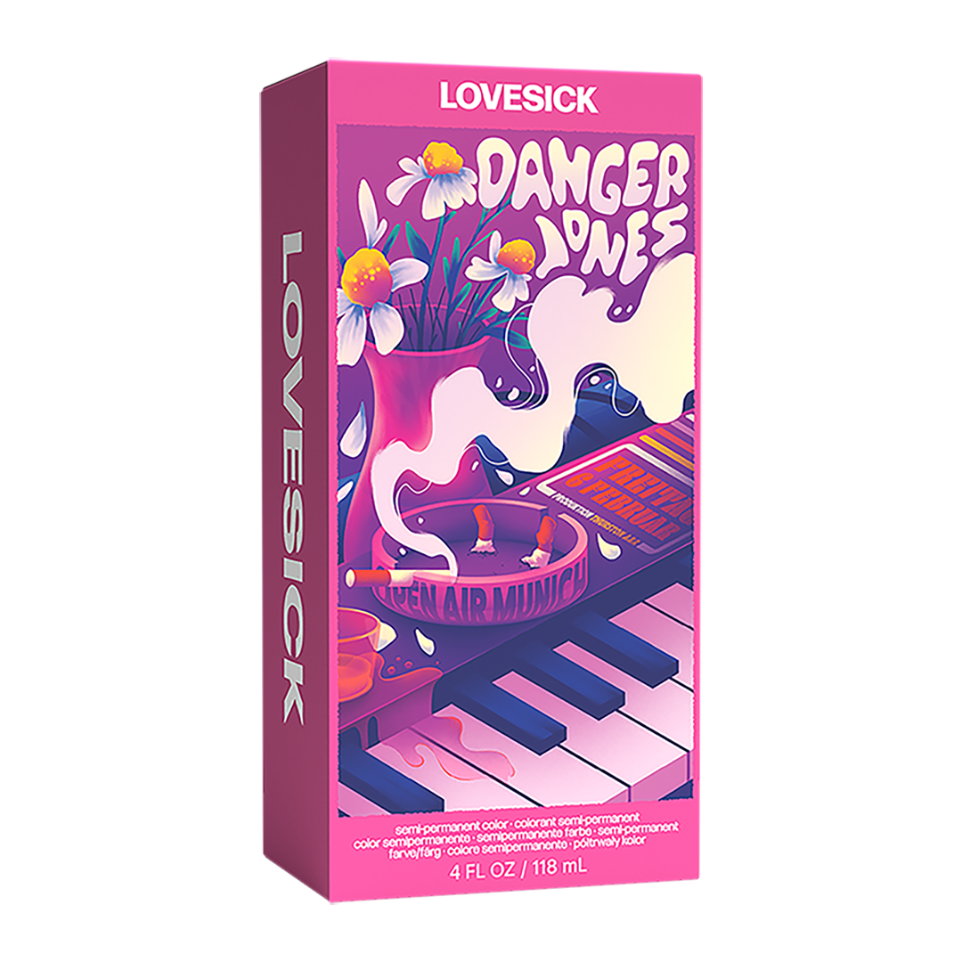 Danger Jones Lovesick - Neon Pink Hair Color - Long-Lasting Dye - Haircare, Hair Dye